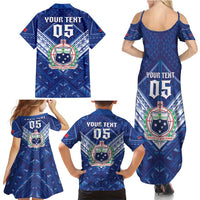 Toa Samoa Rugby Custom Family Matching Summer Maxi Dress and Hawaiian Shirt Samoan Pride With Tribal Pattern LT05 - Polynesian Pride
