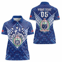 Toa Samoa Rugby Custom Women Polo Shirt Samoan Pride With Tribal Pattern - Polynesian Pride