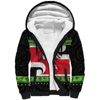 New Zealand Funny Christmas Sherpa Hoodie Maori Tiki LT05 Unisex Black - Polynesian Pride