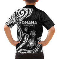 Hawaii Ohana Means Family Family Matching Long Sleeve Bodycon Dress and Hawaiian Shirt Sea Turtle Polynesian Style LT05 - Polynesian Pride
