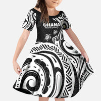 Hawaii Ohana Means Family Family Matching Off Shoulder Maxi Dress and Hawaiian Shirt Sea Turtle Polynesian Style LT05 Daughter's Dress Black - Polynesian Pride