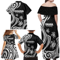 Hawaii Ohana Means Family Family Matching Off Shoulder Maxi Dress and Hawaiian Shirt Sea Turtle Polynesian Style LT05 - Polynesian Pride