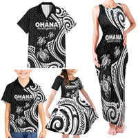 Hawaii Ohana Means Family Family Matching Tank Maxi Dress and Hawaiian Shirt Sea Turtle Polynesian Style LT05 - Polynesian Pride