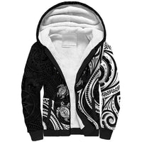 Hawaii Ohana Means Family Sherpa Hoodie Sea Turtle Polynesian Style LT05 Unisex Black - Polynesian Pride