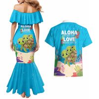 Ohana Hawaii Couples Matching Mermaid Dress and Hawaiian Shirt Kawaii Family Turtle LT05 - Polynesian Pride