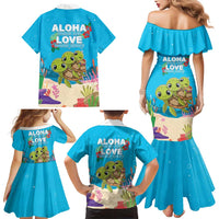 Ohana Hawaii Family Matching Mermaid Dress and Hawaiian Shirt Kawaii Family Turtle LT05 - Polynesian Pride
