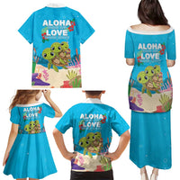 Ohana Hawaii Family Matching Puletasi and Hawaiian Shirt Kawaii Family Turtle LT05 - Polynesian Pride