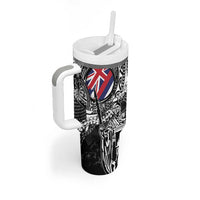 Hawaii King Flag Tumbler With Handle Hawaiian Maile Lei - Polynesian Pride
