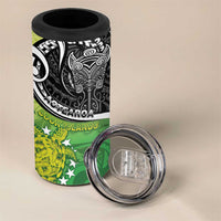 Personalised New Zealand Cook Islands 4 in 1 Can Cooler Tumbler Maori Tiki With Circle Stars Turtle LT05 - Polynesian Pride