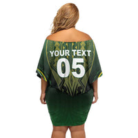 Custom Cook Islands Rugby Family Matching Off Shoulder Short Dress and Hawaiian Shirt Unique Style Black Version LT05 - Polynesian Pride