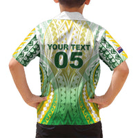 Custom Cook Islands Rugby Family Matching Off Shoulder Maxi Dress and Hawaiian Shirt Unique Style White Version LT05 - Polynesian Pride