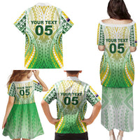Custom Cook Islands Rugby Family Matching Puletasi and Hawaiian Shirt Unique Style White Version - Polynesian Pride