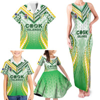 Custom Cook Islands Rugby Family Matching Tank Maxi Dress and Hawaiian Shirt Unique Style White Version LT05 - Polynesian Pride