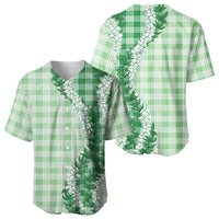 Green Hawaii Palaka Baseball Jersey Hawaiian Honohono Lei
