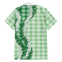 Green Hawaii Palaka Family Matching Summer Maxi Dress and Hawaiian Shirt Hawaiian Honohono Lei LT05 - Polynesian Pride
