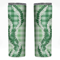 Green Hawaii Palaka Skinny Tumbler Hawaiian Honohono Lei LT05 Green - Polynesian Pride