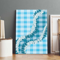Blue Hawaii Palaka Canvas Wall Art Hawaiian Honohono Lei