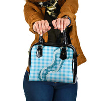Blue Hawaii Palaka Shoulder Handbag Hawaiian Honohono Lei