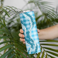 Blue Hawaii Palaka Skinny Tumbler Hawaiian Honohono Lei LT05 - Polynesian Pride