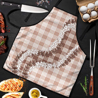 Beige Hawaii Palaka Apron Hawaiian Honohono Lei