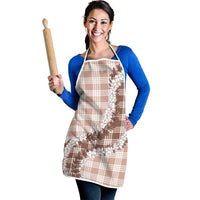 Beige Hawaii Palaka Apron Hawaiian Honohono Lei