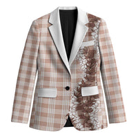Beige Hawaii Palaka Blazer Hawaiian Honohono Lei
