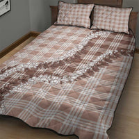 Beige Hawaii Palaka Quilt Bed Set Hawaiian Honohono Lei