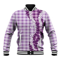 Violet Hawaii Palaka Baseball Jacket Hawaiian Honohono Lei