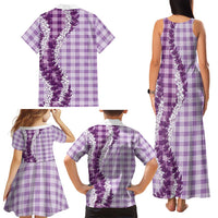 Violet Hawaii Palaka Family Matching Tank Maxi Dress and Hawaiian Shirt Hawaiian Honohono Lei LT05 - Polynesian Pride