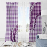 Violet Hawaii Palaka Window Curtain Hawaiian Honohono Lei