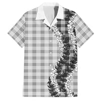 Gray Hawaii Palaka Family Matching Off Shoulder Short Dress and Hawaiian Shirt Hawaiian Honohono Lei LT05 Dad's Shirt - Short Sleeve Gray - Polynesian Pride