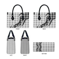 Gray Hawaii Palaka Leather Bag Hawaiian Honohono Lei