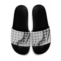 Gray Hawaii Palaka Slide Sandals Hawaiian Honohono Lei