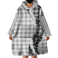 Gray Hawaii Palaka Wearable Blanket Hoodie Hawaiian Honohono Lei LT05 - Polynesian Pride