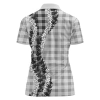 Gray Hawaii Palaka Women Polo Shirt Hawaiian Honohono Lei LT05 - Polynesian Pride