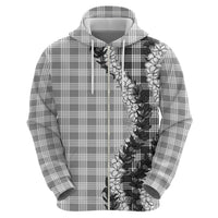 Gray Hawaii Palaka Zip Hoodie Hawaiian Honohono Lei