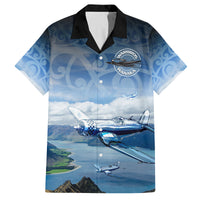 New Zealand Wanaka Air Show Family Matching Off The Shoulder Long Sleeve Dress and Hawaiian Shirt With Maori Pattern LT05 Dad's Shirt - Short Sleeve Blue - Polynesian Pride