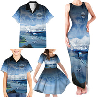 New Zealand Wanaka Air Show Family Matching Tank Maxi Dress and Hawaiian Shirt With Maori Pattern LT05 - Polynesian Pride