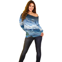 New Zealand Wanaka Air Show Off Shoulder Sweater With Maori Pattern