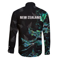 New Zealand Marathon Family Matching Short Sleeve Bodycon Dress and Hawaiian Shirt Silver Fern Paua Shell Simple Style LT05 - Polynesian Pride
