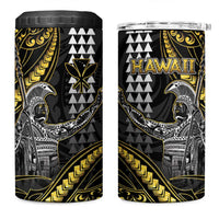 Hawaii King Kamehameha The Great 4 in 1 Can Cooler Tumbler Gold Tribal Tattoo LT05 One Size: 16 oz Gold - Polynesian Pride
