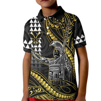Hawaii King Kamehameha The Great Kid Polo Shirt Gold Tribal Tattoo LT05 Kid Gold - Polynesian Pride
