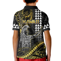 Hawaii King Kamehameha The Great Kid Polo Shirt Gold Tribal Tattoo LT05 - Polynesian Pride