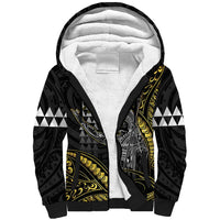 Hawaii King Kamehameha The Great Sherpa Hoodie Gold Tribal Tattoo LT05 Unisex Gold - Polynesian Pride