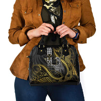 Hawaii King Kamehameha The Great Shoulder Handbag Gold Tribal Tattoo