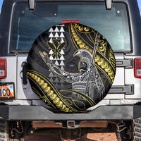 Hawaii King Kamehameha The Great Spare Tire Cover Gold Tribal Tattoo LT05 Gold - Polynesian Pride