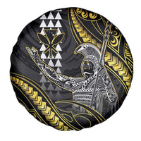 Hawaii King Kamehameha The Great Spare Tire Cover Gold Tribal Tattoo LT05 - Polynesian Pride