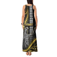 Hawaii King Kamehameha The Great Tank Maxi Dress Gold Tribal Tattoo LT05 - Polynesian Pride
