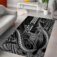 Hawaii King Kamehameha The Great Area Rug Black Tribal Tattoo