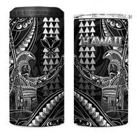 Hawaii King Kamehameha The Great 4 in 1 Can Cooler Tumbler Black Tribal Tattoo LT05 One Size: 16 oz Black - Polynesian Pride